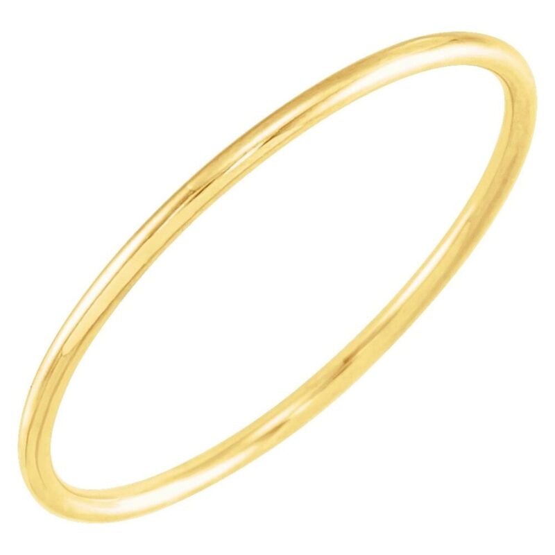 1mm Thin Plain Stackable Ring 14K Yellow Gold