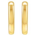 22 mm Puffed Rectangular Tube Hoop Earrings 14K Yellow Gold