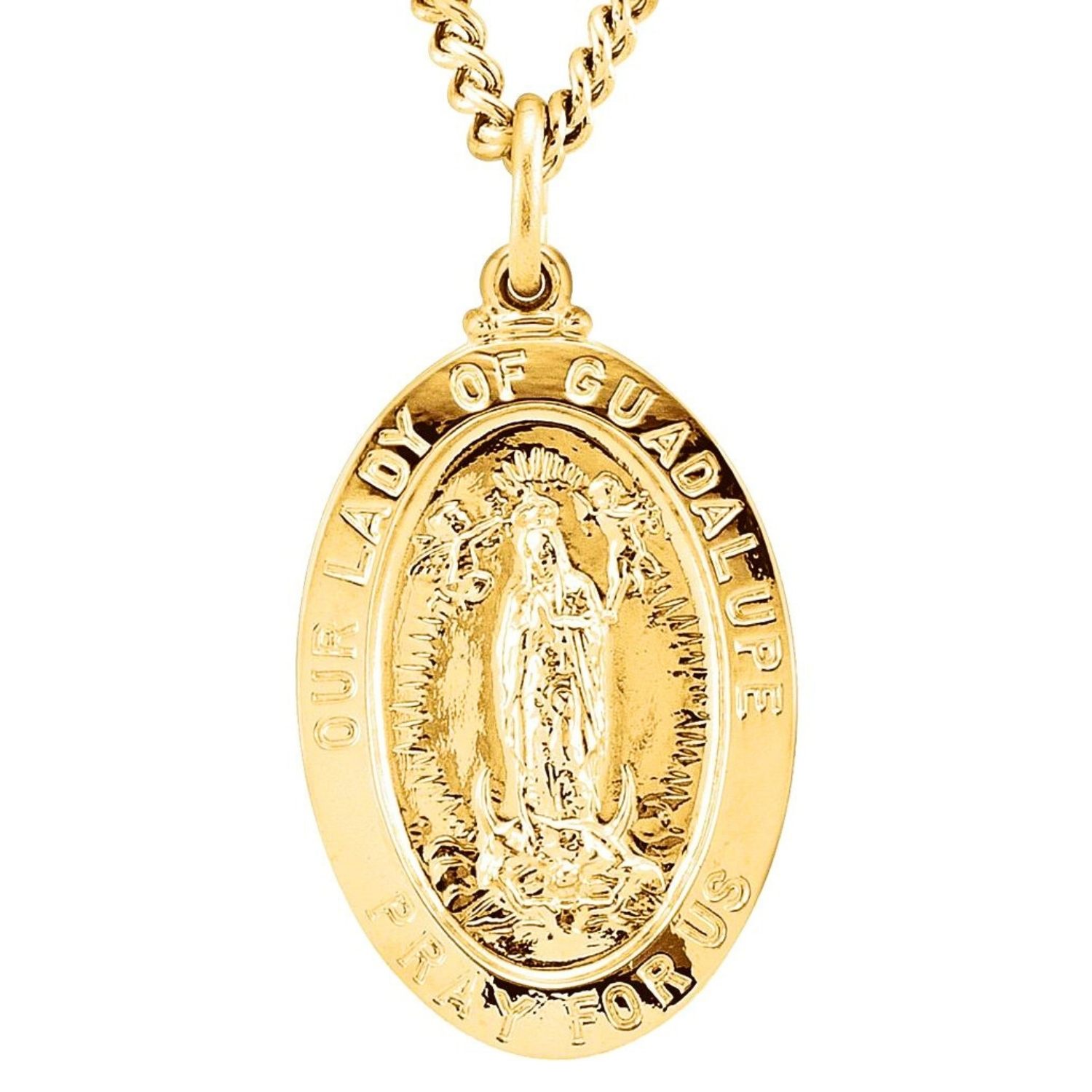 24K Gold Plated Our Lady of Guadalupe Pendant Necklace 24K Gold Plated Our Lady of Guadalupe Pendant Necklace