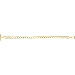 24K Gold Plated Silver Cable Charm Bracelet