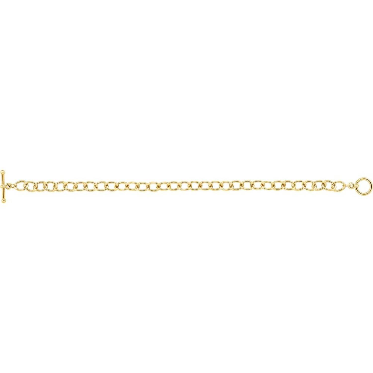 24K Gold Plated Silver Cable Charm Bracelet 24K Gold Plated Silver Cable Charm Bracelet
