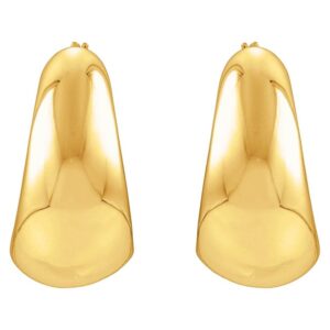 25 mm Puffed Chunky Oval Hoop Earrings 14K Yellow Gold