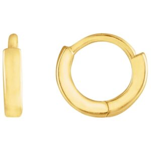 8mm Everyday Huggie Hoop Earrings 14K Gold
