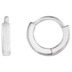 8mm Everyday Huggie Hoop Earrings 14K White Gold