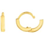 8mm Everyday Huggie Hoop Earrings 14K Yellow Gold