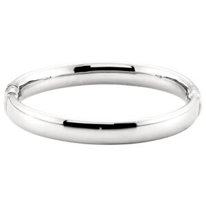925 Sterling Silver 9 mm Hinged Bangle Bracelet 7 Inch