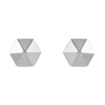 925 Sterling Silver Hexagon Stud Earrings