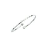 925 Sterling Silver Open bangle with Balls on End fo Women 925 Sterling Silver Open bangle with Balls on End fo Women