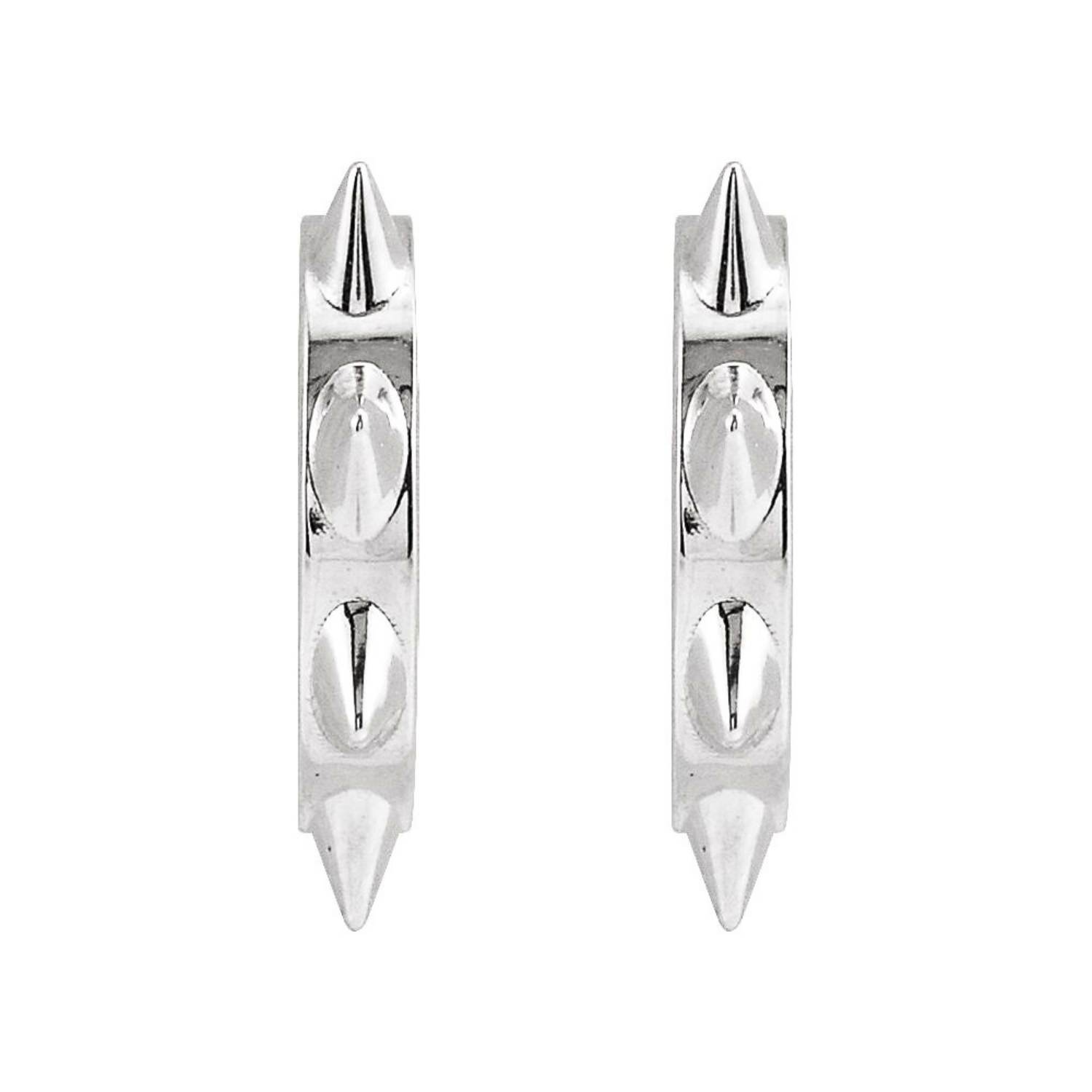 925 Sterling Silver Small Spiked Hoop Earrings 925 Sterling Silver Small Spiked Hoop Earrings