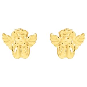 Angel Cherub Stud Earrings 14K Gold