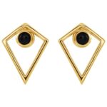 Black Onyx Pyramid Stud Earrings 14K Gold Black Onyx Pyramid Stud Earrings 14K Gold