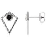 Black Onyx Pyramid Stud Earrings 14K White Gold Black Onyx Pyramid Stud Earrings 14K White Gold