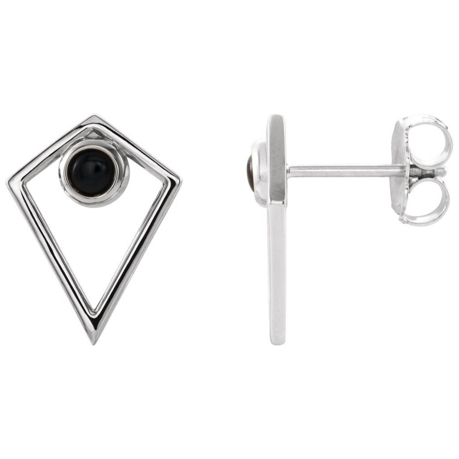 Black Onyx Pyramid Stud Earrings 14K White Gold Black Onyx Pyramid Stud Earrings 14K White Gold