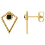 Black Onyx Pyramid Stud Earrings 14K Yellow Gold Black Onyx Pyramid Stud Earrings 14K Yellow Gold