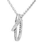 Black and White Diamond Open Circle Necklace 14K Gold Black and White Diamond Open Circle Necklace 14K Gold