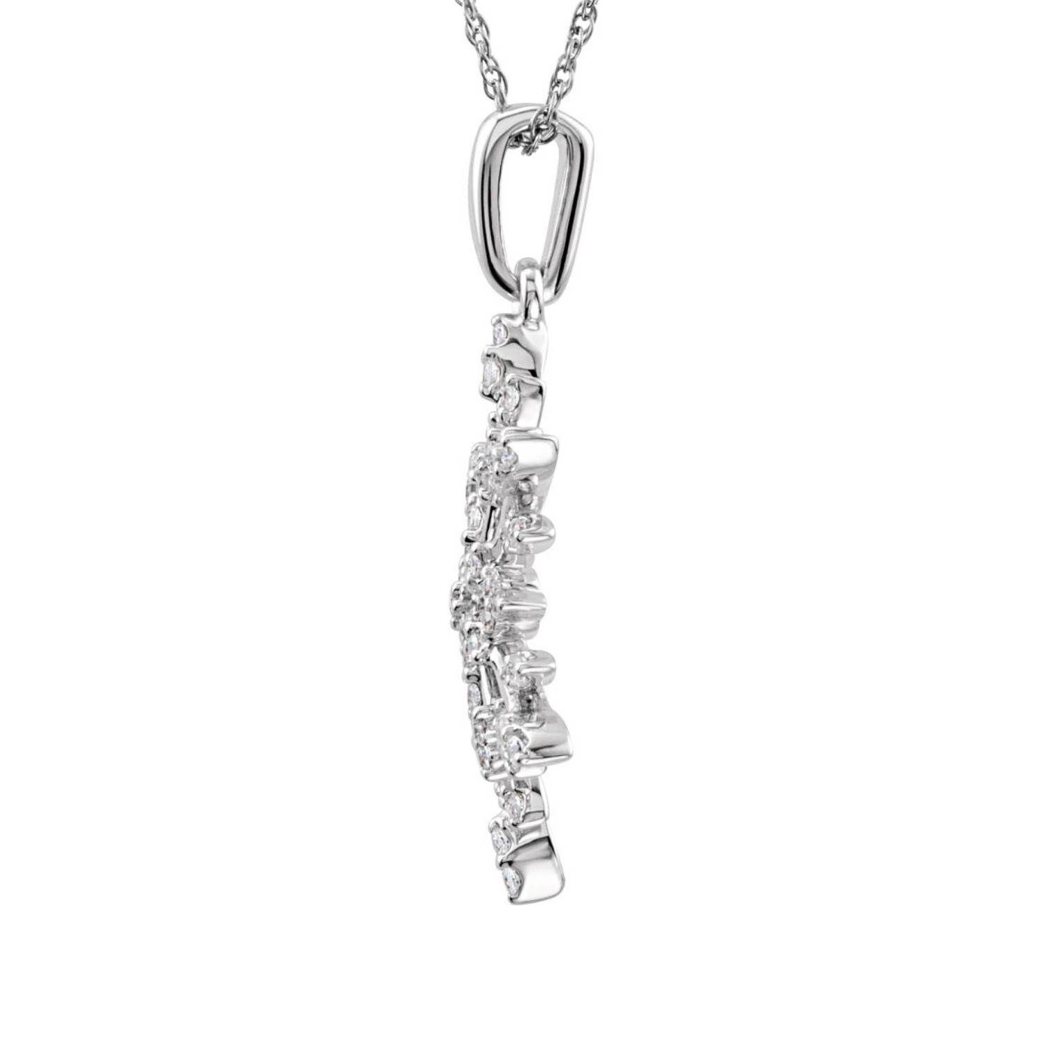 CZ Snowflake Pendant Necklace Sterling Silver CZ Snowflake Pendant Necklace Sterling Silver