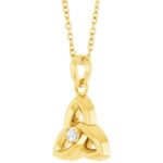 Celtic Trinity Knot with Diamond 14K Gold Celtic Trinity Knot with Diamond 14K Gold