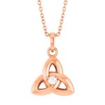 Celtic Trinity Knot with Diamond 14K Rose Gold Celtic Trinity Knot with Diamond 14K Rose Gold
