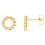 Circle Rope Stud Earrings 14K Yellow Gold