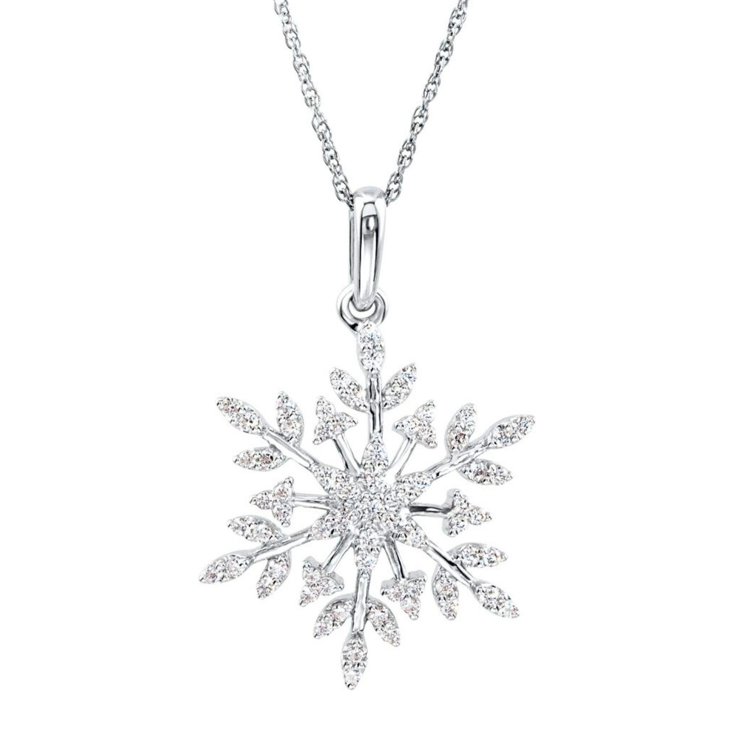 Cubic Zirconia Snowflake Pendant Necklace Sterling Silver Cubic Zirconia Snowflake Pendant Necklace Sterling Silver