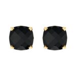 Cushion Cut Black Onyx Stud Earrings 14K Gold Cushion Cut Black Onyx Stud Earrings 14K Gold