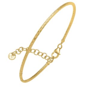 Women's Diamond Cut Stack Bangle Bracelet 1.8 mm 14K Yellow Gold