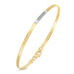 14K Yellow Gold Omega Diamond Bar Bracelet