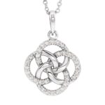Diamond Celtic Five Fold Pendant Necklace 14K White Gold Diamond Celtic Five Fold Pendant Necklace 14K White Gold