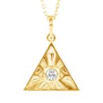 Diamond Eye of Providence Pendant Necklace 14K Gold Diamond Eye of Providence Pendant Necklace 14K Gold