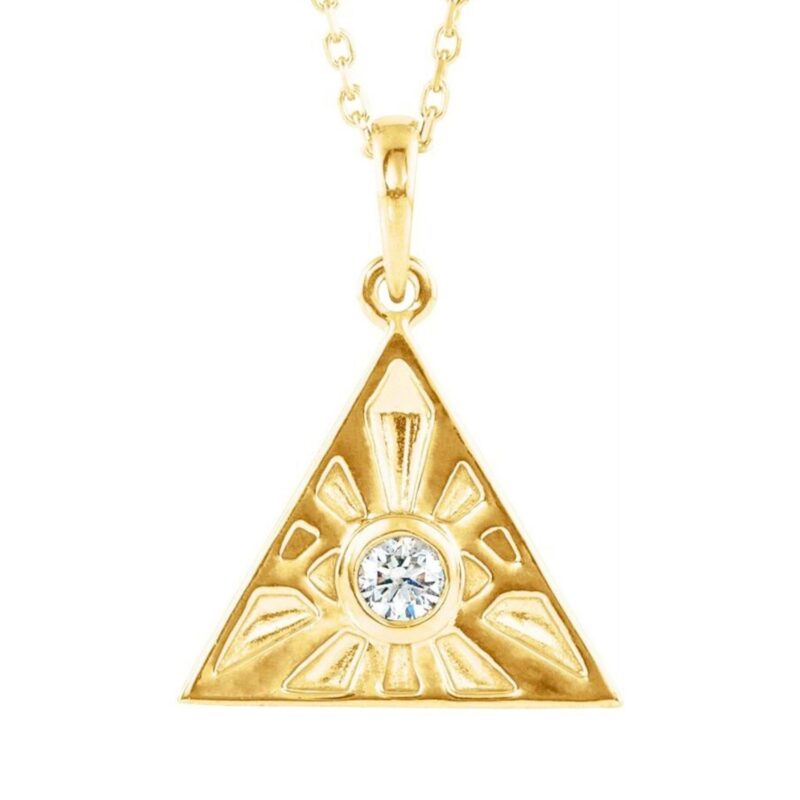 Diamond Eye of Providence Pendant Necklace 14K Gold Diamond Eye of Providence Pendant Necklace 14K Gold