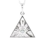 Diamond Eye of Providence Pendant Necklace 14K White Gold Diamond Eye of Providence Pendant Necklace 14K White Gold