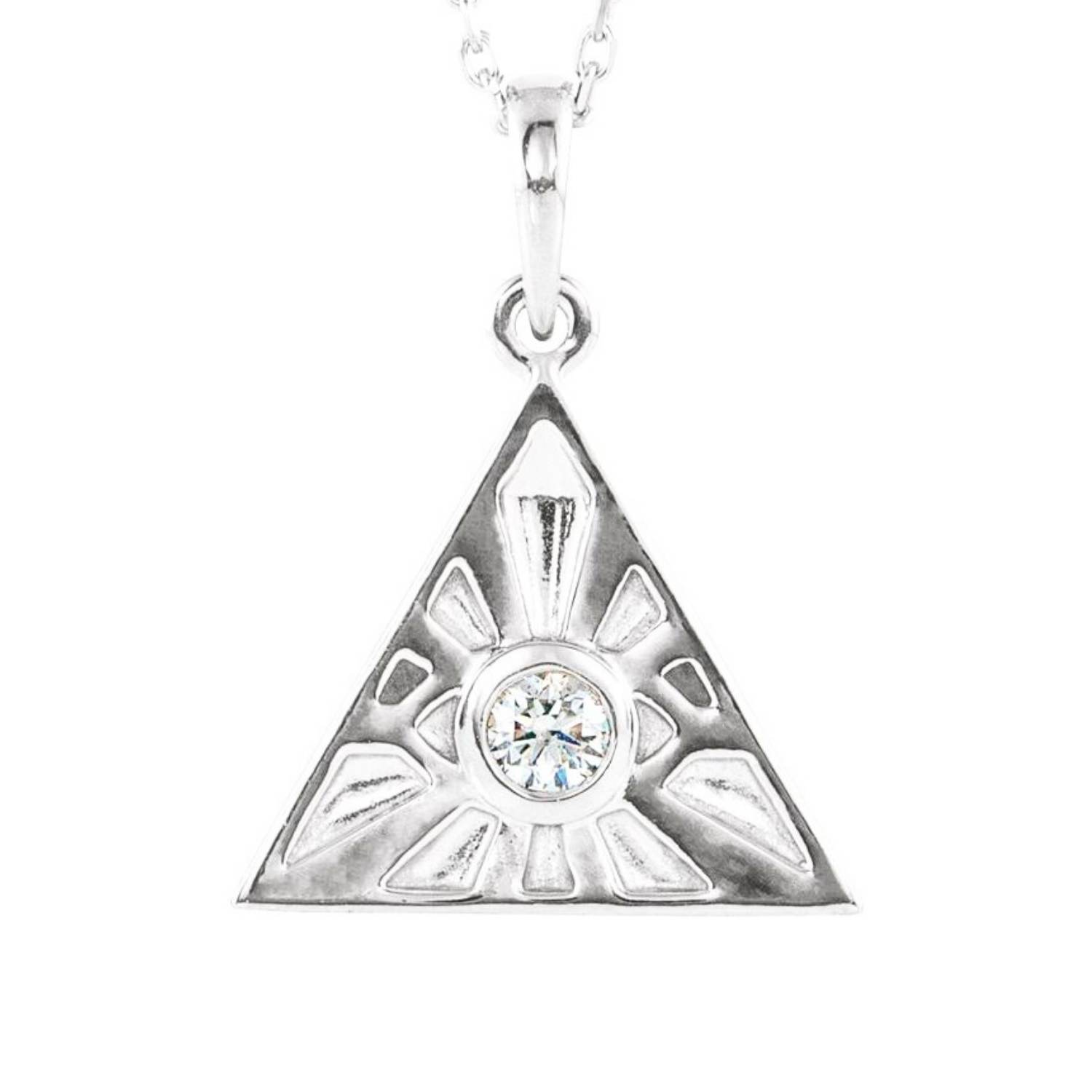 Diamond Eye of Providence Pendant Necklace 14K White Gold Diamond Eye of Providence Pendant Necklace 14K White Gold