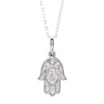 Diamond Hamsa Pendant Necklace 14K White Gold Diamond Hamsa Pendant Necklace 14K White Gold