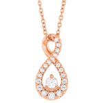 Diamond Infinity Swirl Pendant Necklace 16 Ct tw 14K Rose Gold Diamond Infinity Swirl Pendant Necklace 16 Ct tw 14K Rose Gold
