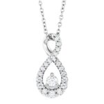 Diamond Infinity Swirl Pendant Necklace 16 Ct tw 14K White Gold Diamond Infinity Swirl Pendant Necklace 16 Ct tw 14K White Gold