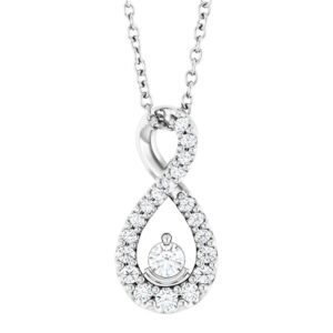 Diamond Infinity Swirl Pendant Necklace 16 Ct tw 14K White Gold
