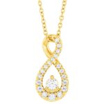 Diamond Infinity Swirl Pendant Necklace 16 Ct tw 14K Yellow Gold Diamond Infinity Swirl Pendant Necklace 16 Ct tw 14K Yellow Gold