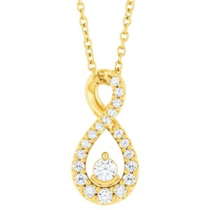 Diamond Infinity Swirl Pendant Necklace 16 Ct tw 14K Yellow Gold