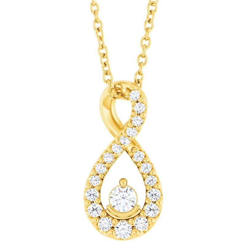 Diamond Infinity Swirl Pendant Necklace 16 Ct tw 14K Yellow Gold