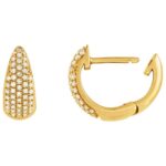 Diamond Pave Cluster Hinged Hoop Earrings 14K Gold Diamond Pave Cluster Hinged Hoop Earrings 14K Gold