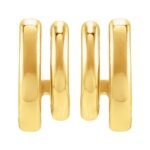 Double-Row Stacked J-Hoop Earrings 11 mm 14K Gold