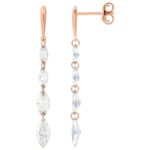 Drilled Lab Grown Marquise Diamond Dangle Earrings 1.5 Carat 14K Rose Gold Drilled Lab Grown Marquise Diamond Dangle Earrings 1.5 Carat 14K Rose Gold