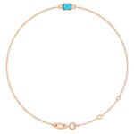 Emerald Cut Real Aquamarine Bracelet 14K Rose Gold