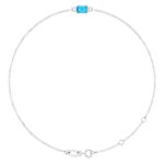 Emerald Cut Real Aquamarine Bracelet 14K White Gold