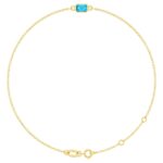 Emerald Cut Real Aquamarine Bracelet 14K Yellow Gold