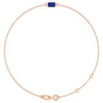 Emerald Cut Real Blue Sapphire Bracelet 14K Rose Gold