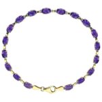 February Birthstone Oval Amethyst Tennis Bracelet 14K Gold February Birthstone Oval Amethyst Tennis Bracelet 14K Gold