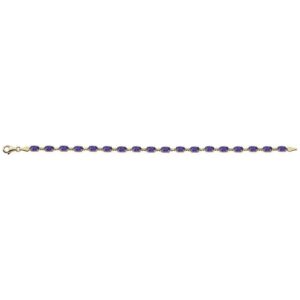 February Birthstone Oval Amethyst Tennis Bracelet 14K Yellow Gold
