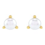 Flat Back Pearl Stud Earrings 14K Yellow Gold Flat Back Pearl Stud Earrings 14K Yellow Gold