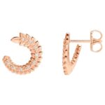 Floral Diamond Forward Facing Hoop Earrings 14K Rose Gold Floral Diamond Forward Facing Hoop Earrings 14K Rose Gold